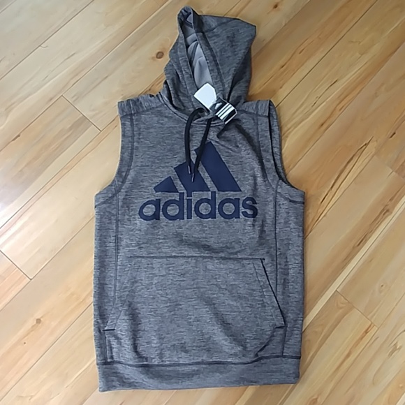 adidas sleeveless zip up hoodie